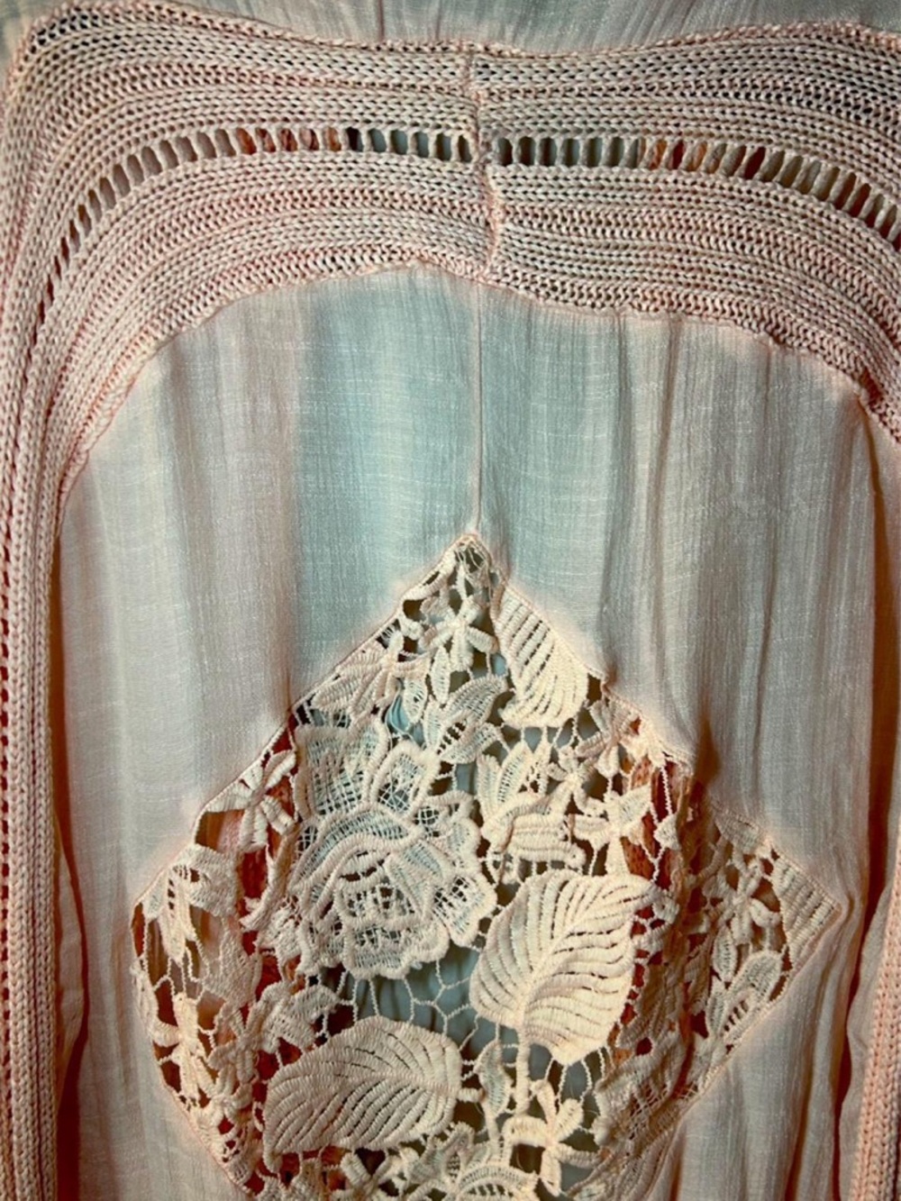 Forgotten Grace Crochet
Fringe Short Sleeve Pink Kimono
Top size s/m - Picture 7 of 7